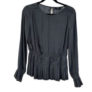 Tahari Charcoal Pleated Women's Blouse